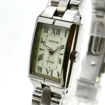 작동품 CITIZEN wicca 스퀘어 렉탱귤러 손목시계