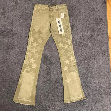 새상품 valabasas 장미 플레어 데님 그린 스타 29