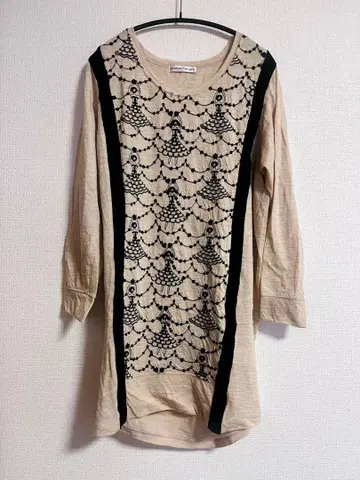 TSUMORI CHISATO 자수 디자인 긴팔 튜닉