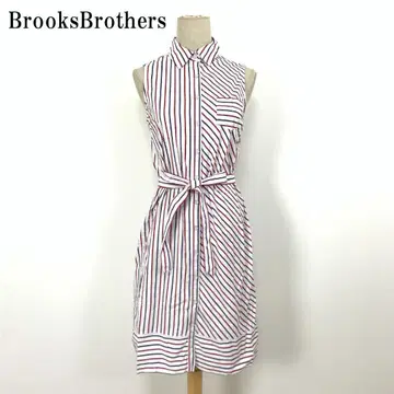 LA7597 브룩스브라더스 코튼 슬리브리스 원피스 화이트2