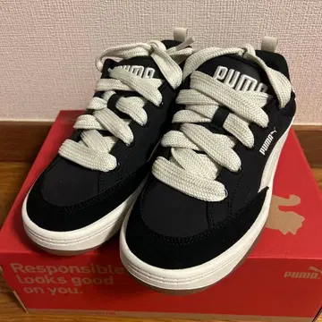 PUMA 캐주얼 스니커즈 블랙/화이트