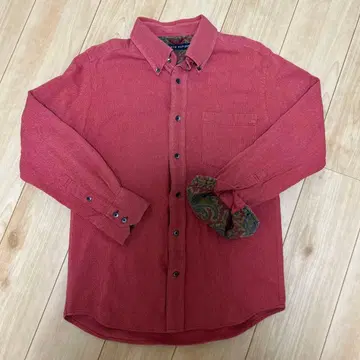 TOMMY HILFIGER 빨간색 버튼 다운 셔츠 헤링본