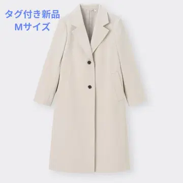 GU 지유 코지 멜톤 테일러드 코트 내추럴 M 사이즈