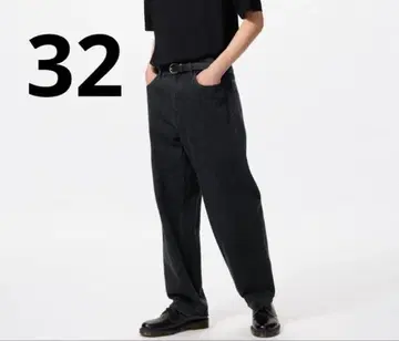 유니클로 와이드 스트레이트 청바지 다크 그레이 32