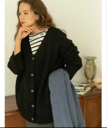 새상품 fifth 야나기바시 유이 콜라보 루즈 니트 가디건