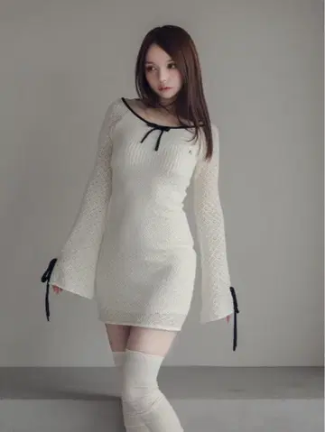 andmary Lily crochet mini dress
