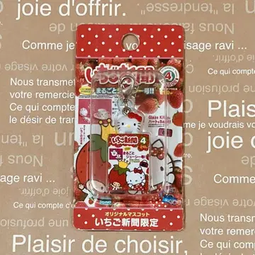 헬로키티 딸기신문 지퍼 마스코트 초레어 K407