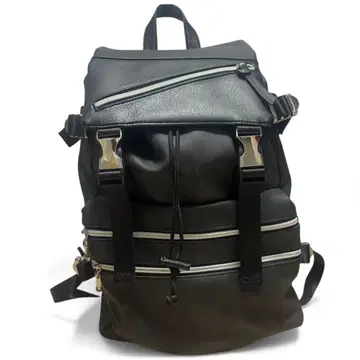 대용량 블랙 백팩 다기능 수납 남성용 A4 가죽 y2k