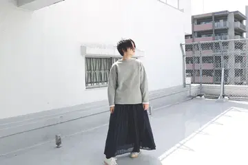 HAU 롱 플리츠 스커트 클래스카 claska 네이비