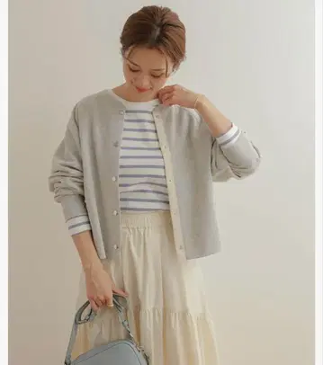 어반 리서치 도어스 코튼 맨투맨 래글런 숏 가디건