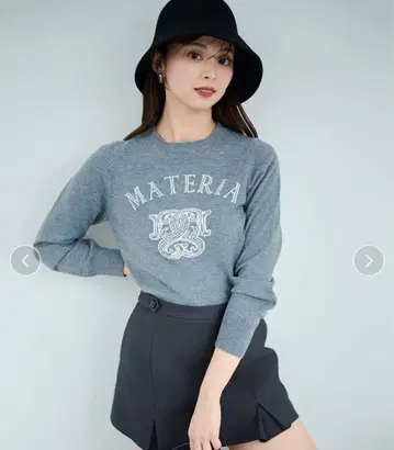 SNIDEL 엠블럼 자카드 니트 풀오버