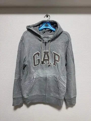 GAP 갭 그레이 풀 집업 후드티 로고 포함