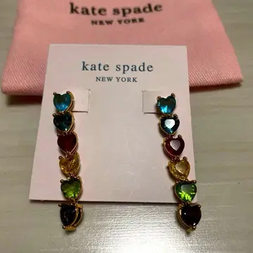 케이트 스페이드 하트 레인보우 귀걸이