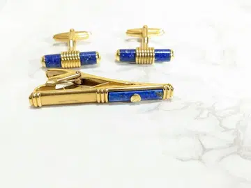 새상품급 Dunhill 던힐 넥타이핀 블루 스톤 타이바 커프스