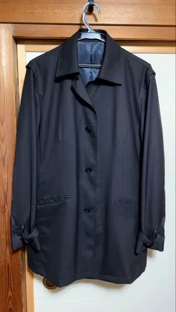 스트라이프 스텐카라 코트 [블랙]