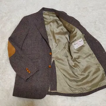 [ 고급 레어 ] 80s 해리스 트위드 헤링본 트윌 테일러드 자켓
