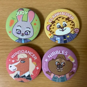 SKZOO x zootopia 시크릿 글리터 캔뱃지 4개
