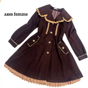 axes femme 엑시즈팜 빅 옷깃 리본 프릴 코트 장미