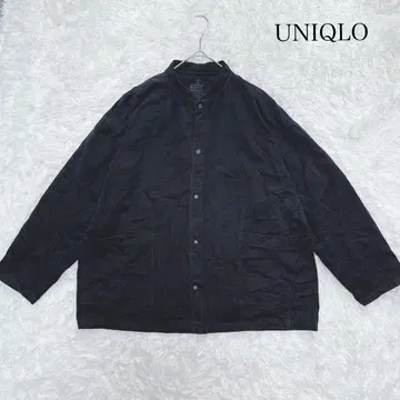 유니클로 남성용 긴팔 커버올풍 자켓 블랙 노카라 S-M 사이즈