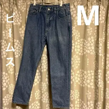 BEAMS 100% 코튼 데님 팬츠 데님 블루