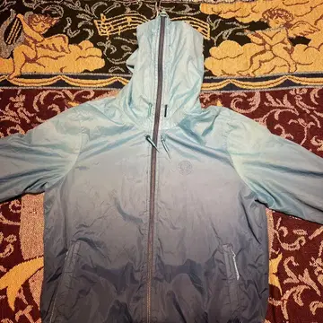 그라데이션 나일론 자켓 풀 집업 후드 부착