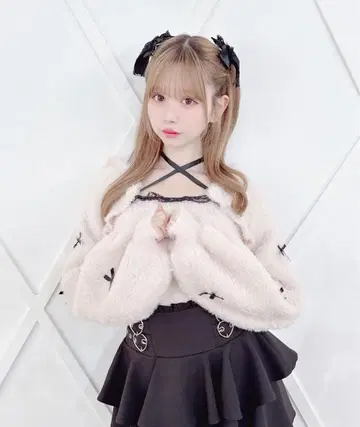 치비 리본 케이프풍 니트