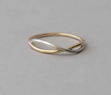 ete [레이어드] K10YG 크로스 바이컬러 반지 #9호