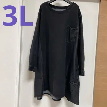 택 포함 미사용 새상품 3L 사이즈 데님 절개 원피스 튜닉 빅 사이즈