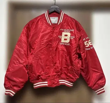 남성용 바시티 자켓 레드 베이스볼