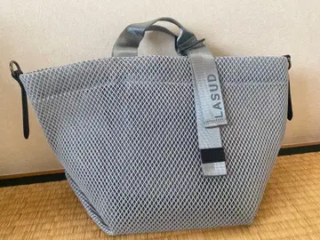 LASUD 수입 메쉬 토트백 그레이