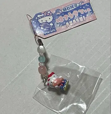 헬로키티 스트랩 아카시 한정판 비즈 스트랩
