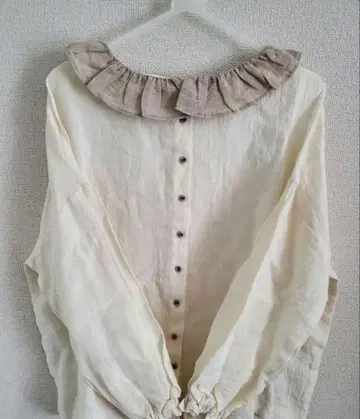 moamaman 작가 프릴 달린 옷깃 블라우스