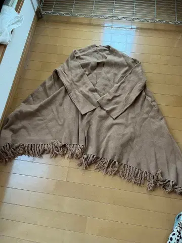 미라 오웬 니트 판초 프린지 코트 가디건