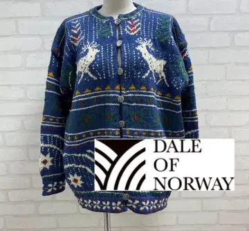 새상품급 DALE OF NORWAY 니트 가디건 블루