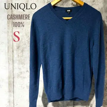 UNIQLO 캐시미어 V넥 스웨터 S 다크 블루