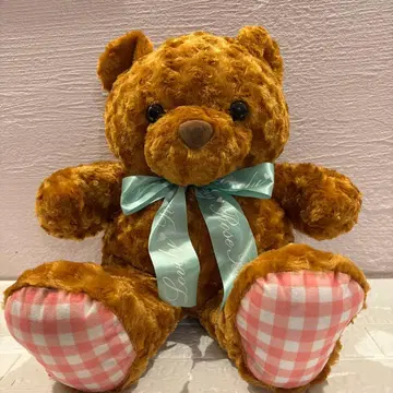 러블리 로즈 베어 깅엄 체크 울트라 BIG 곰 AMUFUN