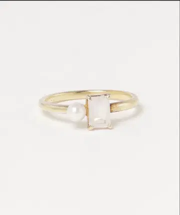 NOIR DE POUPEE 로즈쿼츠 x 펄 반지 13호