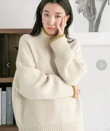 LOWRYS FARM 카노코 바이컬러 하이넥