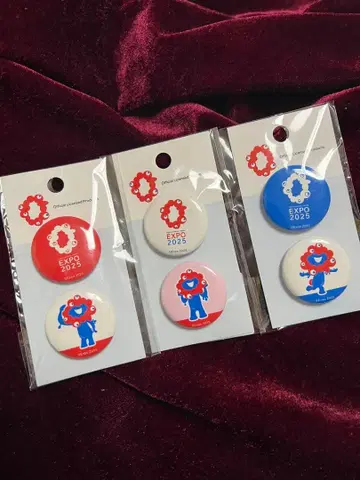EXPO 2025 미야쿠미야쿠 핀 배지 3개 세트 총 6개