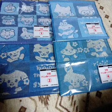 zeroni 에니마이 복권 데님풍 핸드 타월 1234 세트