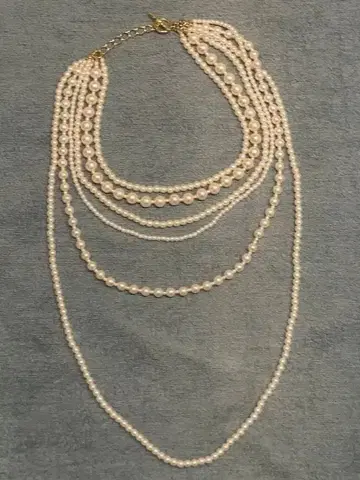 엘레강트 7연 펄 롱 목걸이