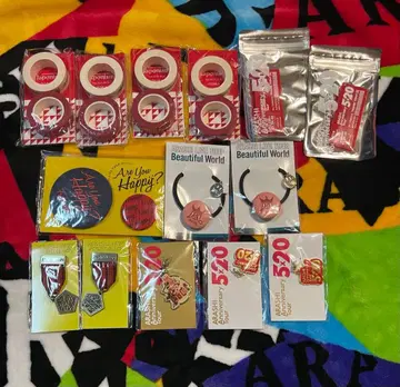 아라시 사쿠라이 쇼 마스킹 테이프 머리끈 키링 캔뱃지 참 메탈 브로치