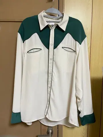 JOINT WORKS 버튼업 셔츠 화이트/그린