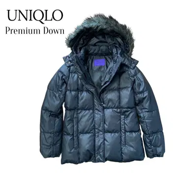 UNIQLO 유니클로 블랙 퍼 다운 자켓 블랙 Y2K