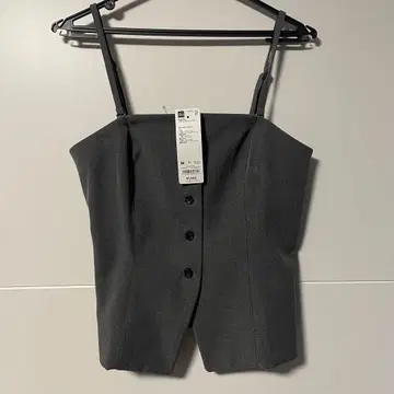 gu 프론트 버튼 뷔스티에 그레이 M 택 포함 미사용 새상품