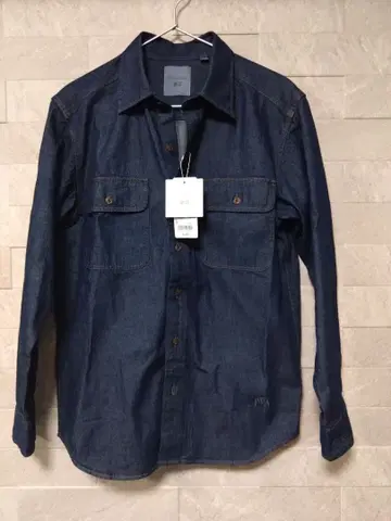 유니클로 JW ANDERSON 다크 네이비 데님 긴팔 셔츠 S