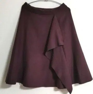 거의 미사용 펠리시모 [IEDIT] 버건디 플레어 니트 스커트 LL