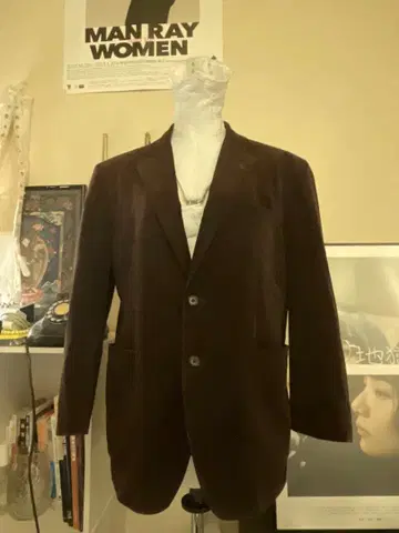 브라운 벨로아 테일러드 자켓