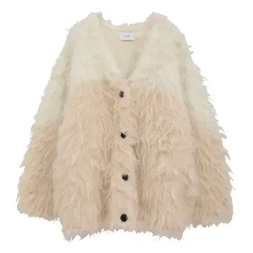 새상품급 CLANE BI COLOR SHAGGY KNIT CARDIGAN