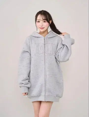 다리치 DD 로고 비쥬 지퍼 후드티